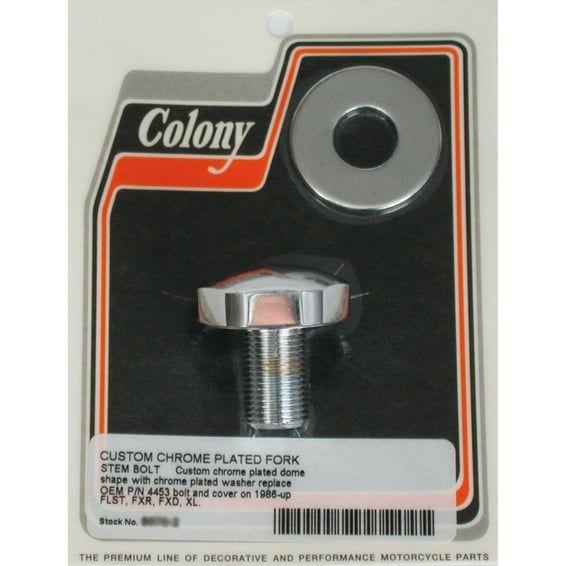 fork stem bolt & washer set. Chrome