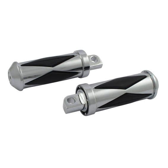 Diamond footpegs, large diameter. male mount. Chrome