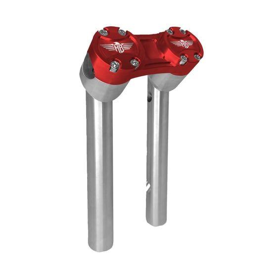 Clubstyle pullback risers 10". Silver/Red