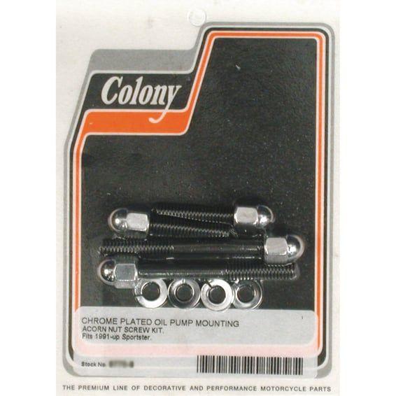 oil pump mount kit. Chrome acorn