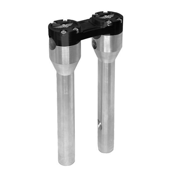Clubstyle straight risers 12". Silver/Black
