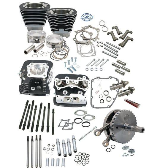 124" Twin Cam Hot set-up kit with heads. Silver