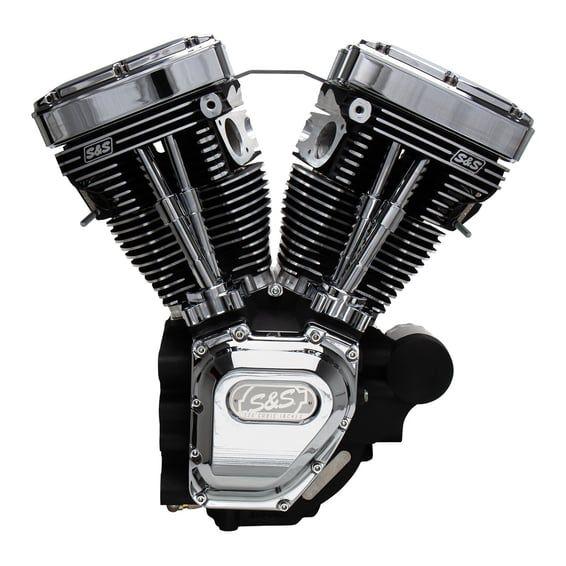 4-1/8" bore 124" long block TC engine. Black/chrome