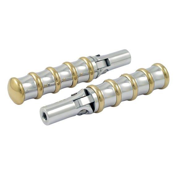 K-Tech, Vintage folding foot pegs. Polished & Brass