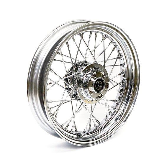 3.00 x 16 front wheel 40 spokes chrome
