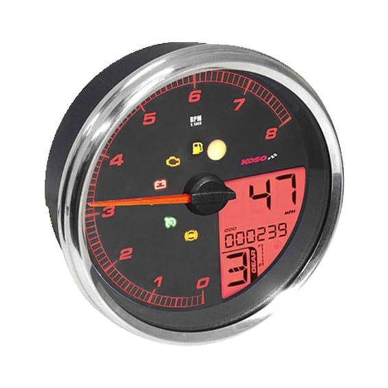 KOSO, HD-05 Speedometer / tachometer. Chrome bezel