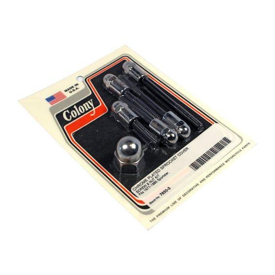 sprocket cover mount kit. Chrome Acorn