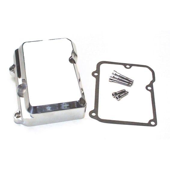 JIMS, billet transmission top cover. Chrome