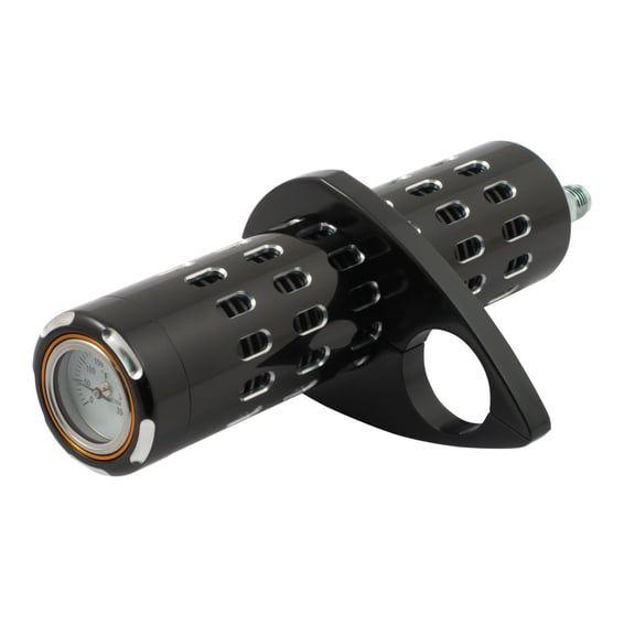 Billet oil cooler, with temperature gauge. Black
