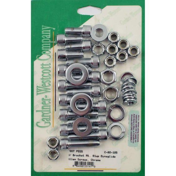 foot peg & bracket mount kit. Rear. Chrome