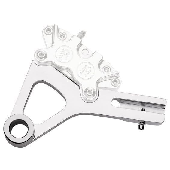 PM, Rear 4-p caliper bracket, 11.5". Chrome