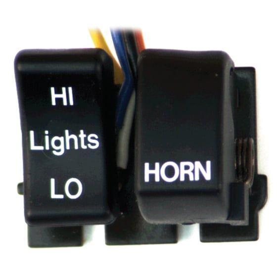 Hi/Low/horn, handlebar switch set. Black
