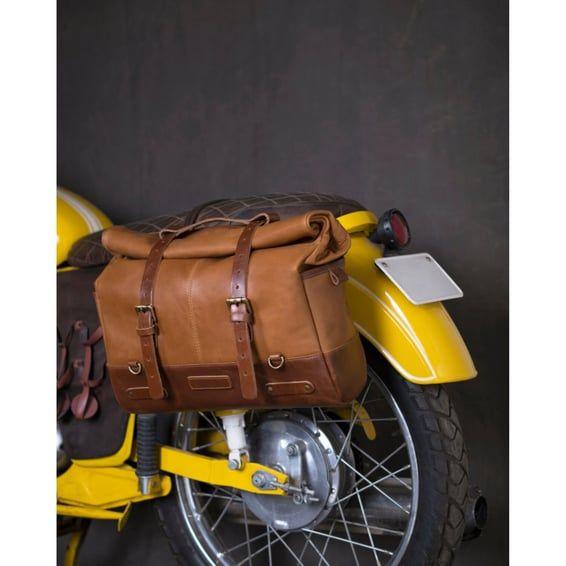 Trip Machine, Outlaw saddlebag. Vintage Tan