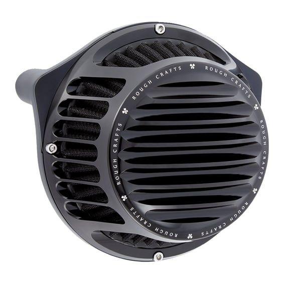 Round Finned air cleaner assembly. All black