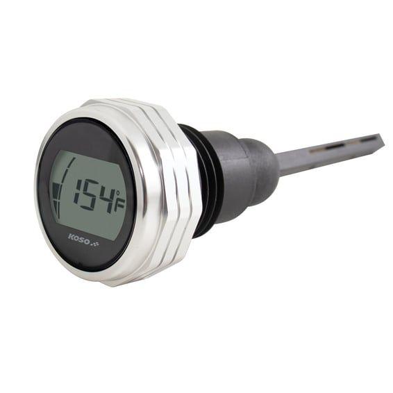 KOSO, oil tank dipstick with display. Silver body