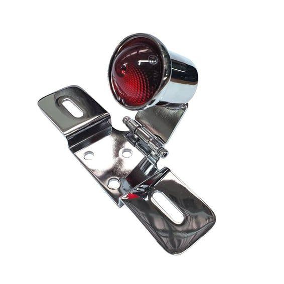 Old school LED taillight, type 6. Chrome. Red lens