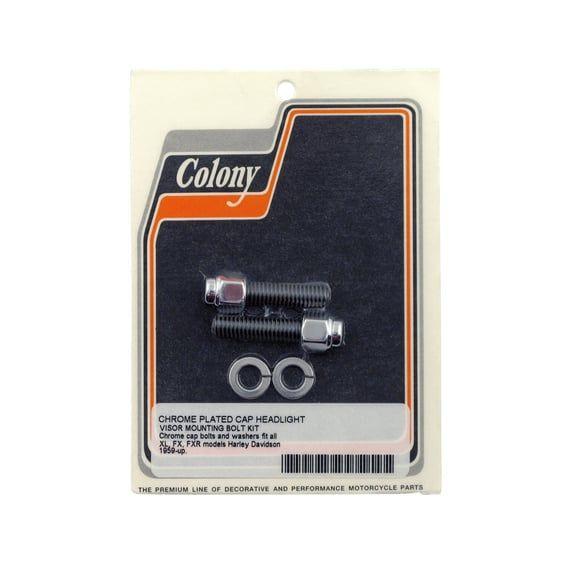headlamp visor mount bolt kit. Chrome Cap