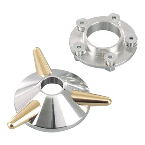 spinner wheel hub cover. Aluminum & brass