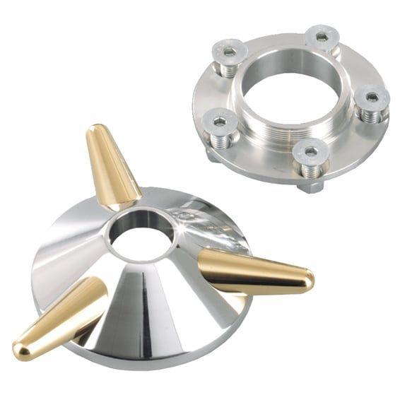 spinner wheel hub cover. Aluminum & brass