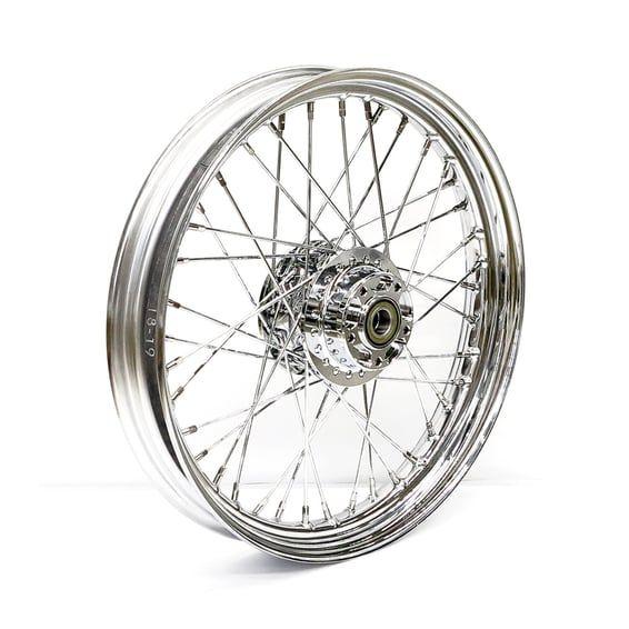 2.50 x 19 front wheel 40 spokes chrome