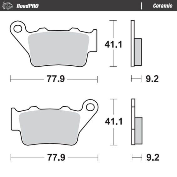 RoadPro brake pads. Rear. Ceramic