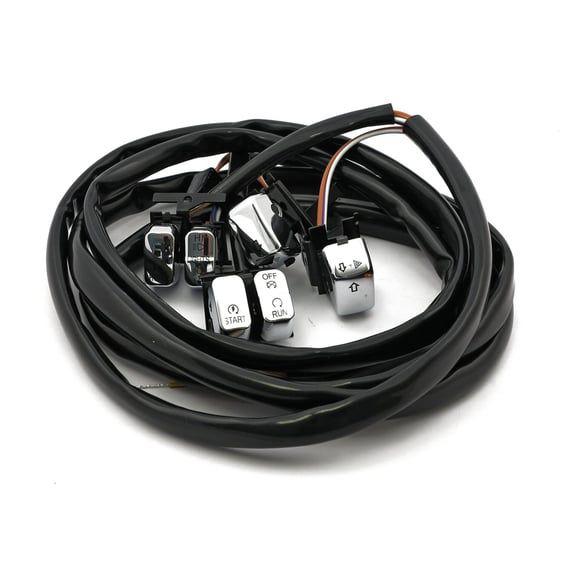 Handlebar switch & wiring kit. Standard. Chrome