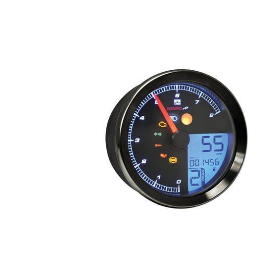 KOSO, HD-01-04 95mm speedometer / tachometer. Black