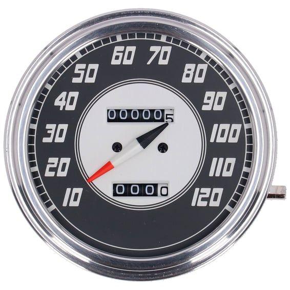 FL speedometer, '46-47 face', silver/black. 1:1 mph