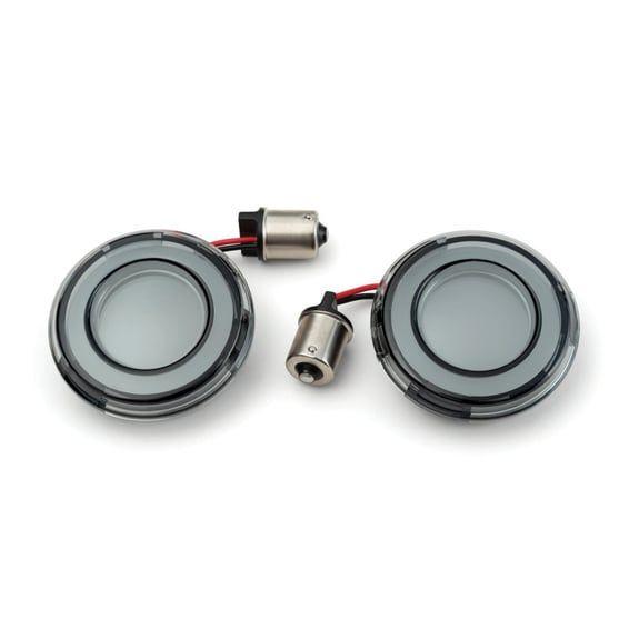 Rear tracer LED turn signal insert set. smoke lens