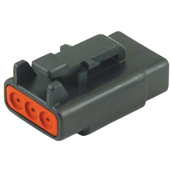 NAMZ, Deutsch DTM connector. Black, plug, 3-pins