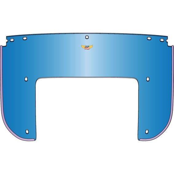 Beaded 5-bolt lower window. Blue