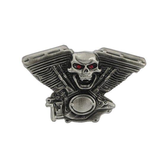 License plate mount kit Engine skull. Pewter