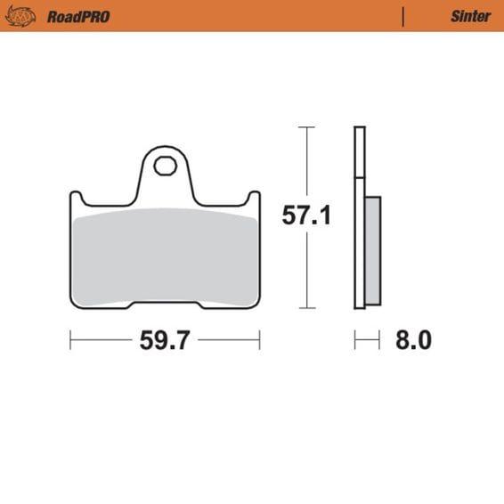 RoadPro rear brake pads. Sintered