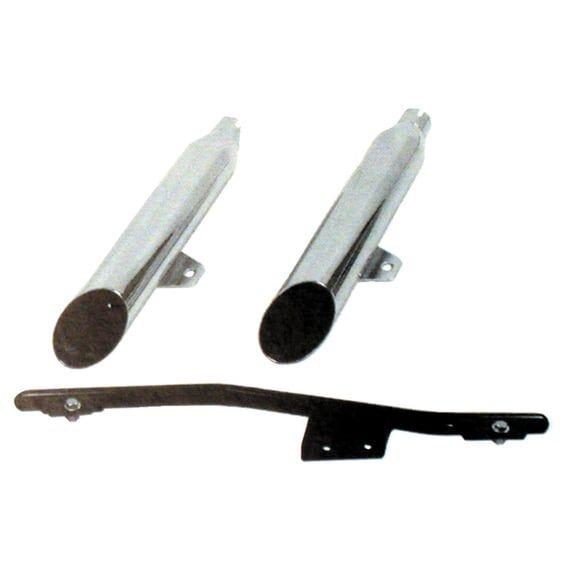 Replacement muffler kit. Slash cut. Chrome