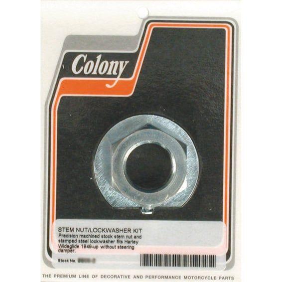 Fork stem nut & lock washer kit. Zinc