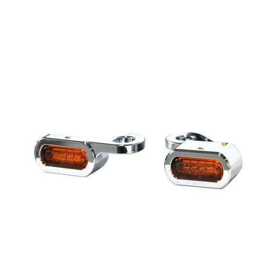 Fastline, below bar LED turn signal set. Chrome