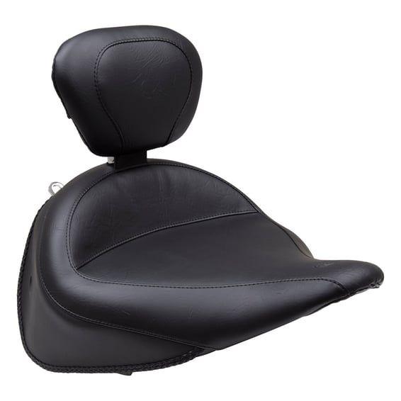 Wide Touring solo seat. With rider backrest