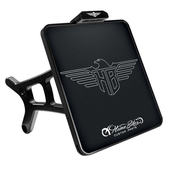 side mount license plate bracket. Black