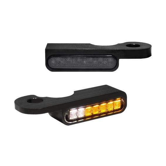 'Stripes' below bar turn signals. Black with PL