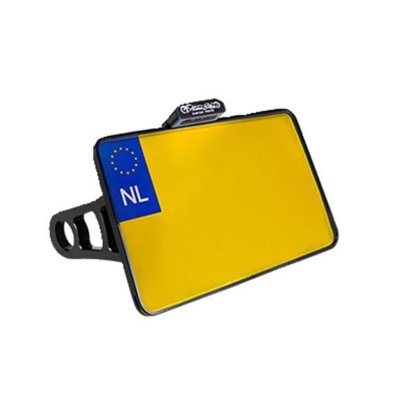 side mount license plate bracket. Black