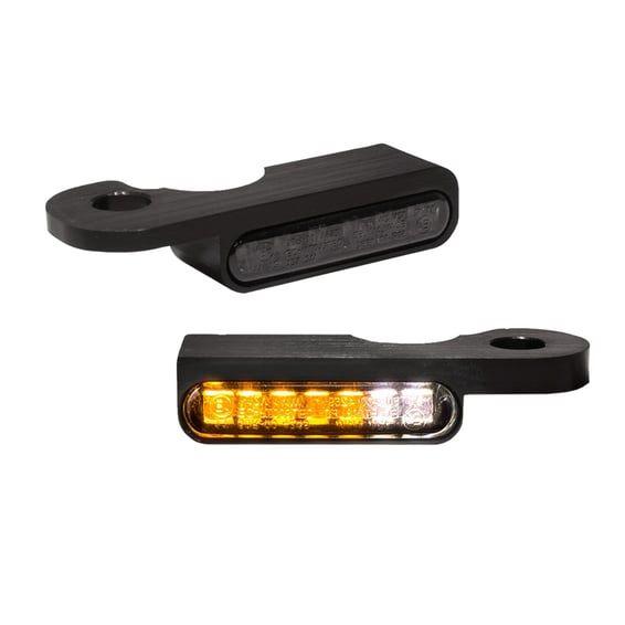 'Stripes' below bar turn signals. Black with PL