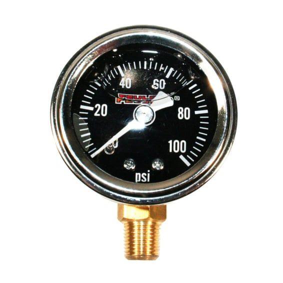 liquid filled 100PSI oil pressure gauge. Black
