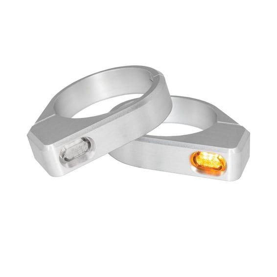 ZC-Line Micro LED fork turn signal set. Silver