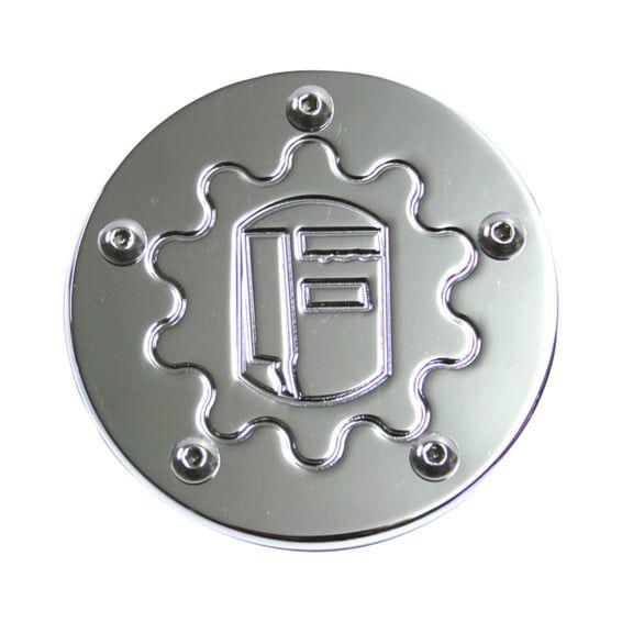 point cover. Gear Logo. Chrome