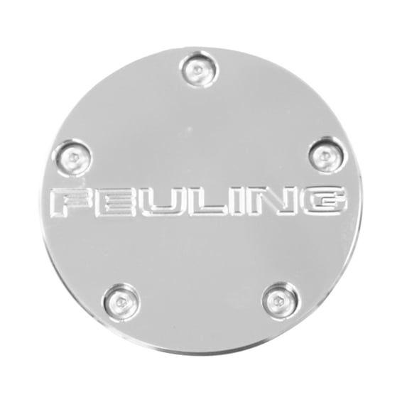 point cover. Feuling Text logo. Chrome