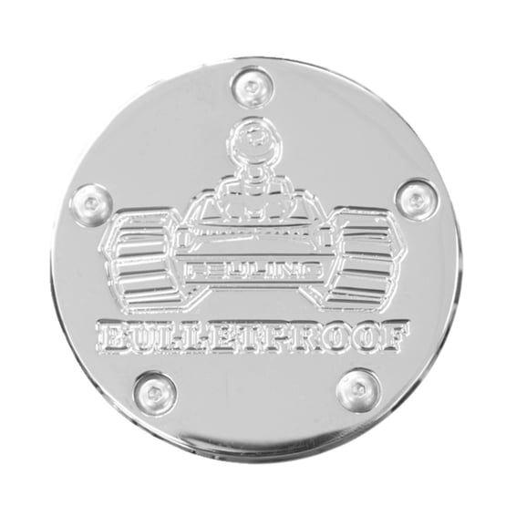 point cover. Tank logo. Chrome