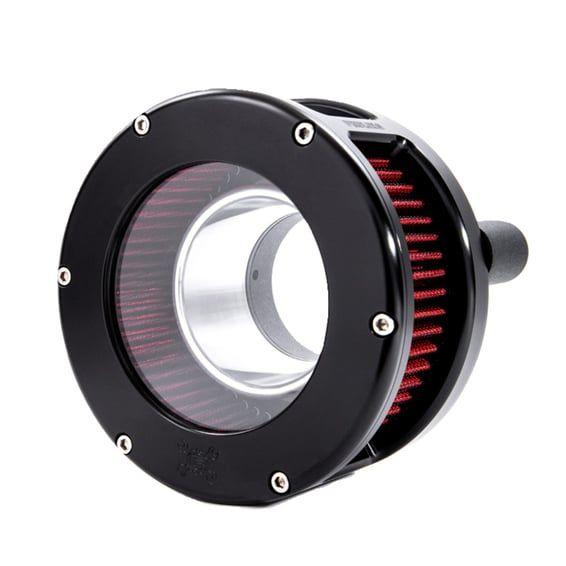 BA air cleaner. Black. Red filter. Clear cover