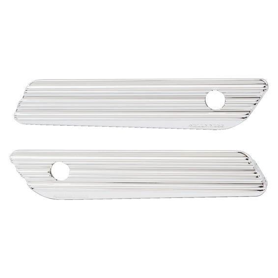 saddlebag latch cover set. 10-Gauge, chrome