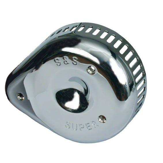 Super E/G air cleaner cover, Slasher. Chrome
