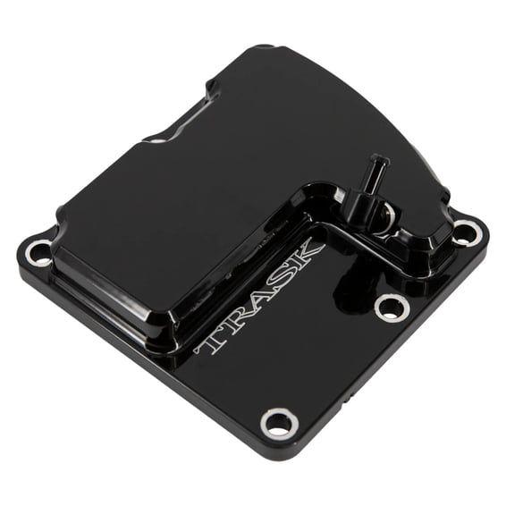Trask, 'CheckM8' vented transmission top cover. Gloss black